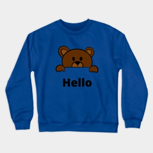 Cute hello Bear Brown Crewneck Sweatshirt